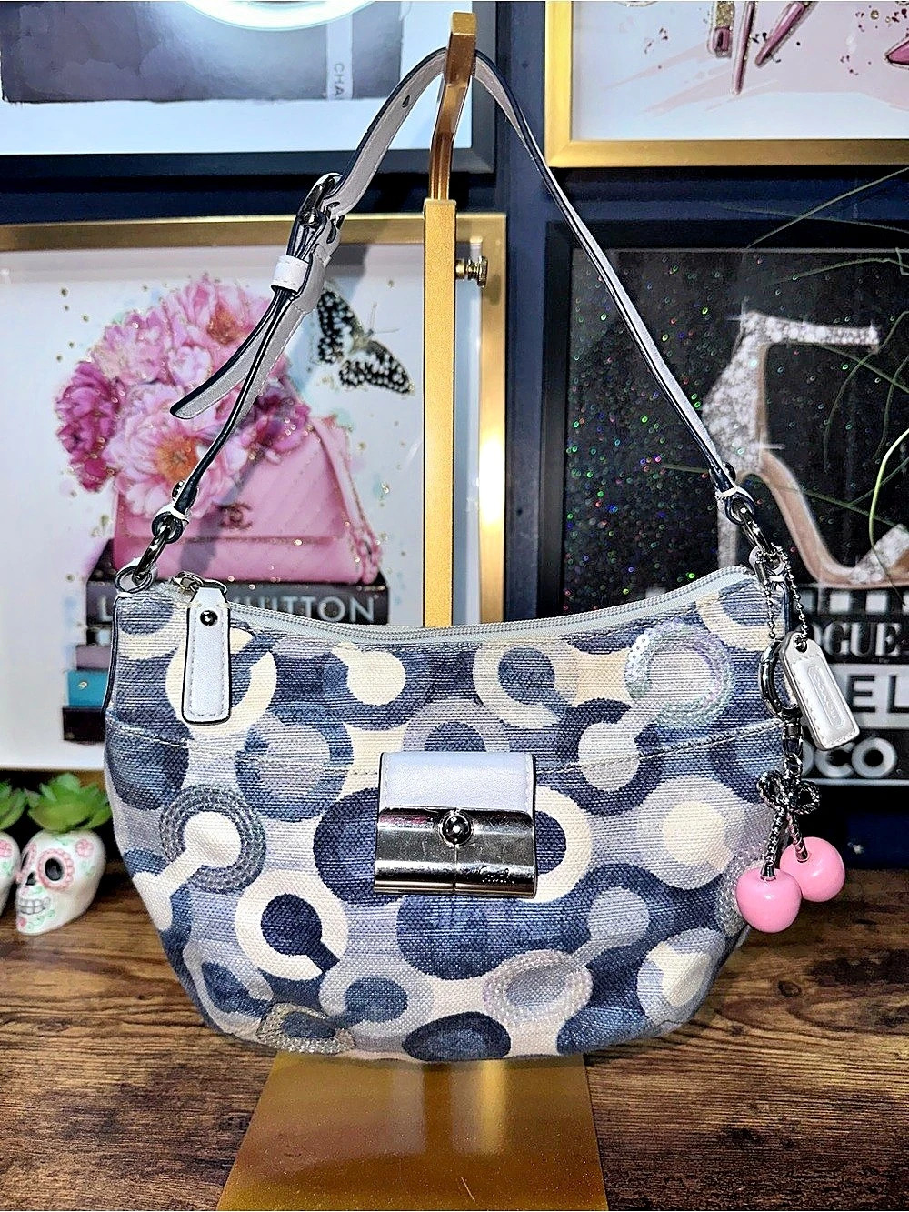 Coach mini Kristin Op Art hobo shoulder bag vintage